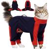 Hjyokuso Body Gatto Post Operatorio Maniche Lunghe, Vestiti Per Gatti - Riduce Perdita Di Pelo, Previene Leccamento Ferite, Vestibilità Elastica - Blu S