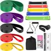 Turiueba Elastici Palestra Fitness 14 in 1 Bande Elastiche Fascia Elastica Allenamento Loop Band Donna Uomo Resistance Set Trazioni alla Sbarra Calisthenics Fisioterapia Pilates con Maniglie Ancore di Porta