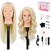 TopDirect Testina Parrucchiere Capelli, TopDirect 66cm/26 70% Veri Capelli Testa per Parrucchieri Testa per Acconciature Manichino Cosmetologia Formazione con Morsetto + 8pcs Extension Capelli Clip