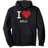 Generic I Heart Eels, I Love Eels Felpa con Cappuccio, Unisex per Adulti, Nero, M