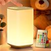 Auxmir Lampada da Comodino Touch, 4000mAh Luce Notturna Bambini con 256 Colori RGB Regolabili e 4 Modalità, Abat Jour da Comodino Ricaricabile per Crea Atmosfera, Camera da Letto, Soggiorno, Campeggio