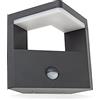 HUBER Lampada da parete a LED con sensore di movimento, 140°, 15 W, 950 lm, IP54, lampada da esterno con sensore di movimento, lampada da parete interna, antracite