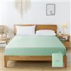 bienDo Lenzuolo Matrimoniale Francese 140x200 con Angoli, bambù-Seta Vegana, Fresche Refrigerante Estive, Bamboo Bed Sheet, Altezza Fino a 35cm, Più Morbido del Lenzuola in Cotone Egiziano-Verde