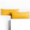 DecoKing Set di 2 federe 40 x 120 * 2 cm, jersey 100% cotone pettinato, chiusura a cerniera Giallo Amber
