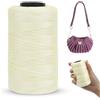 LEREATI Cordino per Borse Uncinetto Piatto Filo Macrame 1mm x 230m Macrame Corda Colorata Cordoncino per Borse a Uncinetto, Arazzo da Parete, Acchiappasogni, Fai da Te (Bianco Latte)