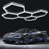 LIROPAU Hexagon LED Garage Light, 6500 K, esagonale, luci per garage auto, 5 fori, esagonali per garage, auto, parrucchieri, palestra, studio tatuaggio