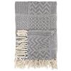 Bloomingville Copriletto di alta qualità, 160 x 130 cm, versatile coperta in cotone riciclato, ideale come copridivano, morbido e facile da pulire (grigio chiaro)