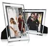 Cq acrylic Cornice portafoto in vetro, 20,3 x 25,4 cm, argentata, a specchio, per esporre foto su tavolo, confezione da 2