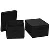 Household Essentials Scatola portaoggetti larga in tela con coperchio, 47 x 38,1 x 30,5 cm, color latte, set da 2