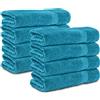 Komfortec Set di 8 Asciugamani 50x100 cm, 100% Cotone | Morbidi e Assorbenti, Asciugamani Viso e Bagno, Turchese
