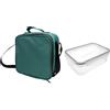 Nerthus FIH 1508 lunch bag termica nera con contenitore ermetico 1L borsa isolante con manico ideale per lavoro ufficio