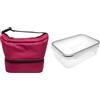 Nerthus FIH 1513 lunch bag termica bordeaux con contenitore ermetico 1L ideale per trabajo oficina spiaggia