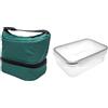 Nerthus FIH 1512 lunch bag termica tipo borsa nera con contenitore ermetico 1L doppio scomparto ideale per trabajo oficina