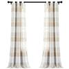 Lush Decor Beige Textured Striped Grommet Sheer Window Curtain Panel Pair (84 x 38), tenda trasparente per finestra, strutturata, a righe, 213,4 x 96,5 cm, poliestere, 38 W x 84 L (confezione da 2