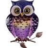 CIM Decorazione da parete in metallo, motivo gufo, 25 cm, decorazione da parete 3D, con pratico fissaggio a parete, scultura vivace da parete, idea regalo