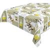 BEAUTEX - Tovaglia in tela cerata, lavabile, motivo olio d'oliva, rotonda, ovale o rettangolare, misura a scelta, PVC, Oliva liscia, Rettangolare 140 x 180 cm