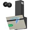 FIREGAS Classe A+++ Cappa Aspirante Inclinata 60cm, 684 m³/h, 9 Velocità, Controllo Touch e a Gesti, Ricircolo ed Estrazione, Cappa Cucina con Filtro a Carbone, Grigio