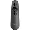 Logitech R500s Telecomando per Presentazioni Laser di Classe 1 USB e Bluetooth, Compatibilità Universale, Raggio d'Azione di 20 m, Personalizzabile, Grigio Scuro