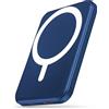 Podoru Powerbank con Mag-safe, 5000mAh Power Bank Magnetico 20W PD Ricarica Rapida Powerbank Wireless con Cavo Type-C/Lighting Caricatore Portatile per iPhone 16/15/14/13/12 Serie-Dark Blu
