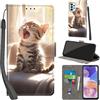 PHINIENLAND Cover per Samsung Galaxy A23 4G / A23 5G / M13 4G / M23 5G Case PU Pelle Custodia [Kickstand] [Chiusura magnetica] [Slot per Schede], Portafoglio Flip Custodia per Samsung A23,Gatto