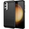 owlhold Cover per Samsung Galaxy S23 FE 5G/4G, Custodia Spazzolata e Fibra di Carbonio Morbido Silicone TPU Slim Fit Case, Antiurto, Antigraffio, Antiscivolo, Protezione Grado Militare, Nero