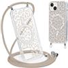 Coalbooliy Magnetica Custodia per iPhone 13 Mini 5,4 con Cordino, Case Compatibile con MagSafe Trasparente Aesthetic Modello Leopardo Disegni Cover Protezione con Collana Cellulare Femmina, 01