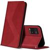 ZONNAVI Cover per Vivo Y21 / Vivo Y21S / Vivo Y33S, Flip Custodia Pelle PU con [Slot Cart] [Supporto Stand] [Magnetica], Cover a Libro Portafoglio per Vivo Y21 / Vivo Y21S / Vivo Y33S (Rosso)