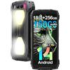 Blackview BV7300 Rugged Smartphone (2025), 800LM Luce Campeggio 15000mAh/45W, 18GB+256GB/2TB Telefono Indistruttibile, 6.67 HD+ 700 nit, 50MP+32MP+20MP Visione Notturna, Fingerprint/4G/NFC (Nero)