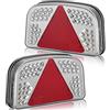 DARKGUARD Luci Posteriori Led per Rimorchio 12v E4 7Funzioni,2pcs Fanale Posteriori Rimorchio Led, Fanali Posteriori per Rimorchio Caravan Furgoni Led Impermeabile con Fendinebbia Luce di Retromarcia