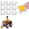 LQQDREX Mini bicchierini da birra con manici, bicchieri da degustazione riutilizzabili per birra, bicchieri da degustazione di whisky, bicchieri da succo di birra, con base pesante, bicchieri da birra