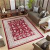 TAPISO Colorado Tappeto Pelo Corto Resistente Design Tradizionale Classico Rosso Motivo Floreale Ornamenti Cornice Bordo Scuro Camera Salotto Soggiorno Sala Oeko-Tex 140 x 200 cm