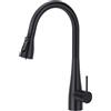 Ubeegol Rubinetto da cucina a 3 vie, estraibile, nero, con doccetta 304, in acciaio inox 304, ad alta pressione, girevole a 360°, miscelatore monocomando