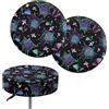 Wanyint Coprisedile elasticizzato per sgabello rotondo da 30-35 cm, traspirante, antipolvere, decorazione per Halloween, 2 pezzi
