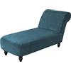 Topchances Fodera per chaise longue in velluto, elasticizzata, di lusso, senza braccioli, per mobili di animali domestici, per soggiorno, camera da letto, salotto (blu scuro)