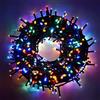Luccika stringa natalizia con luci a led su cavo verde per uso interno ed esterno controller 31V con 8 giochi di luce e memoria (Multicolore, 5 Metri con 100 Led)