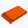 PARAMAISON Telo Mare con Frange, 100% Cotone Fouta, Tinta Unita, Asciugamani Spiaggia, Lettino| 90x160 cm Arancione