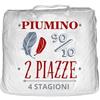 Tata Home Piumino Letto Matrimoniale 4 Stagioni in Piuma d'Oca Piumone Doppio con Bottoni Piumino per Sacco Autunnale Invernale Misura 250x200 cm Colore Bianco