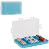 JJC Contenitore per 12 batterie CR2 CR15H270, in plastica rigida, con 12 scomparti, colore: blu