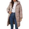 Generic Piumini invernali da donna, antivento, caldi, spessi, con cappuccio, alla moda, piumino, con cerniera, casual, a maniche lunghe, giacche da donna con cappuccio in pelliccia, taglie forti, costumi da