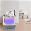 LANTUS Casa di toilette per gatti con bidoni rimovibili, lettiera per gatti con coperchio, contenitore per lettiera pieghevole per gatti ingresso anteriore e uscita superiore, grande spazio, 37 x 49 x 37 cm