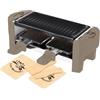 LITTLE BALANCE 8693 Raclette 2 Meuh…!, Raclette 1/2 persone, griglia rimovibile, 2 spatole + 2 tavole, rivestimento antiaderente, 1 o 2 persone, 320 W, noce moscata