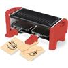 LITTLE BALANCE 8631 Raclette 2 Meuuh…!, Dispositivo raclette 1/2 persone, Grill rimovibile, 2 spatole + 2 tavole, rivestimento antiaderente, 1 o 2 persone, 320 W, rosso
