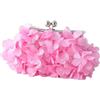 GreatRise pochette da donna con fiori in raso, elegante borsa da sposa alla moda, borsa a tracolla con catena, Kisslock, borsa a tracolla per matrimoni, balli, feste, rosa