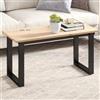 FOZICV Tavolo rettangolare in legno massello, 90 x 40 x 1,7 cm, tavolino da caffè in legno massello marrone