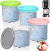 BYKITCHEN Vaschette per gelato Ninja CREAMi, contenitori per gelato con coperchio, vaschette da dessert, confezione da 4, compatibili con Ninja Ice Cream Maker NC300UK