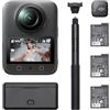 DJI Osmo 360 Combo Vlog, fotocamera 360 ideale per vlogger con trasmettitore Mic Mini, durata della batteria estesa, action cam con immagini a 360° da 1 pollice, video a 360° nativi in 8K