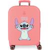 Disney Joumma Disney Stitch Playfull Valigia per bambini Valigia da cabina rigida ABS Chiusura TSA 4 Ruote Bagaglio a mano, Corallo, Taglia unica per tutti
