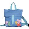 Peppa Pig Piccolo giorno - Zaino mini corriere per bambini +24 mesi, in cotone, apertura ampia, spallacci regolabili, etichetta nome, blu, 30 x 28 cm, 8,4 L, blu, taglia unica, Classico