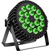 DELIBANG Par LED RGBW Luci Palcoscenico Discoteca DJ Faretti 18 LED Par DMX512 Auto 200W 8CH Alluminio Fari Effetti Luce Stroboscopica Discoteca DJ per Festa Esibizione Prestazione Halloween