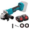 Oamger Smerigliatrice angolare senza fili per makita 18 V, smerigliatrice angolare con 2 × Batterie e caricabatterie, 1300 RPM Dischiatore a cordless dischi da taglio lamellari per rimozione della ruggine